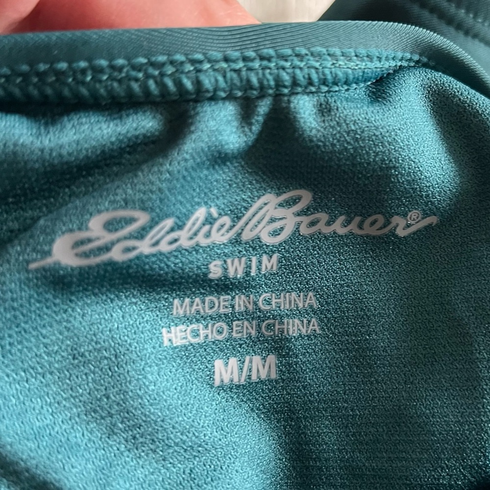 Eddie Bauer Women's One Piece High Neck Swimsuit Bathing Suit in Green - Picture 7 of 8